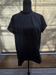Lands’ End Men’s Athletic Fit Moisture Wicking Tee Black Crew Raglan 16W
