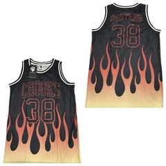 Crooks And Castles Flames Basketball Jersey Men’s Medium New $32 MSRP
