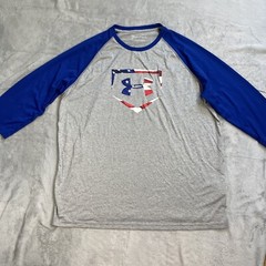 Under Armour Baseball Shirt Large Men’s Plate Icon American Flag 4th Of July