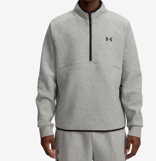 $110 Under Armour UA Unstoppable Fleece Half Zip Pullover XL Gray Loose Fit gallery