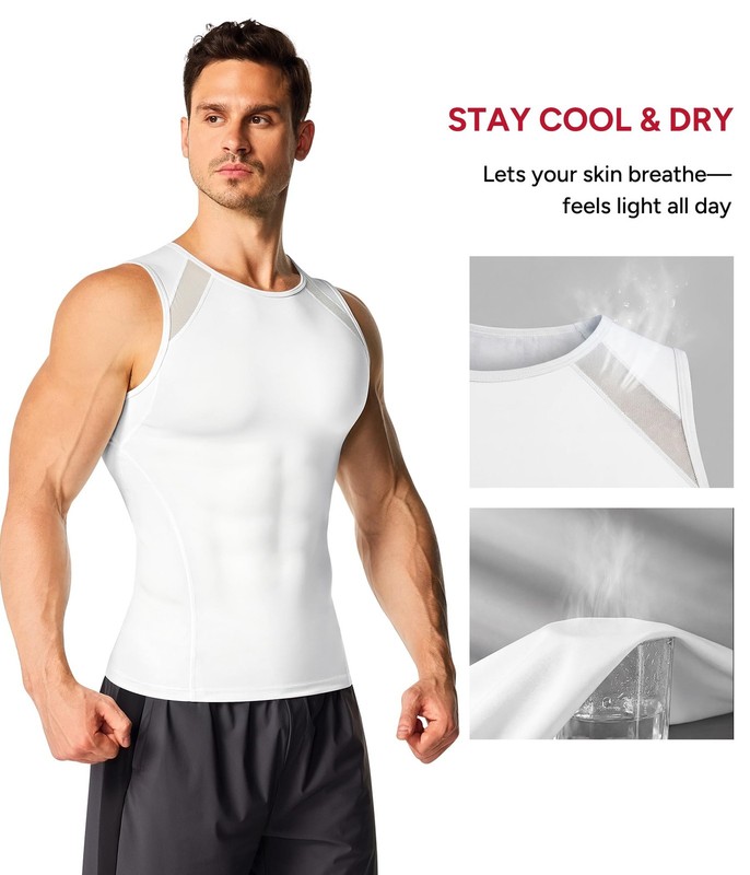 Men's Compression Slimming Tummy Control Tank Top Undershirt Workout Shaper gallery