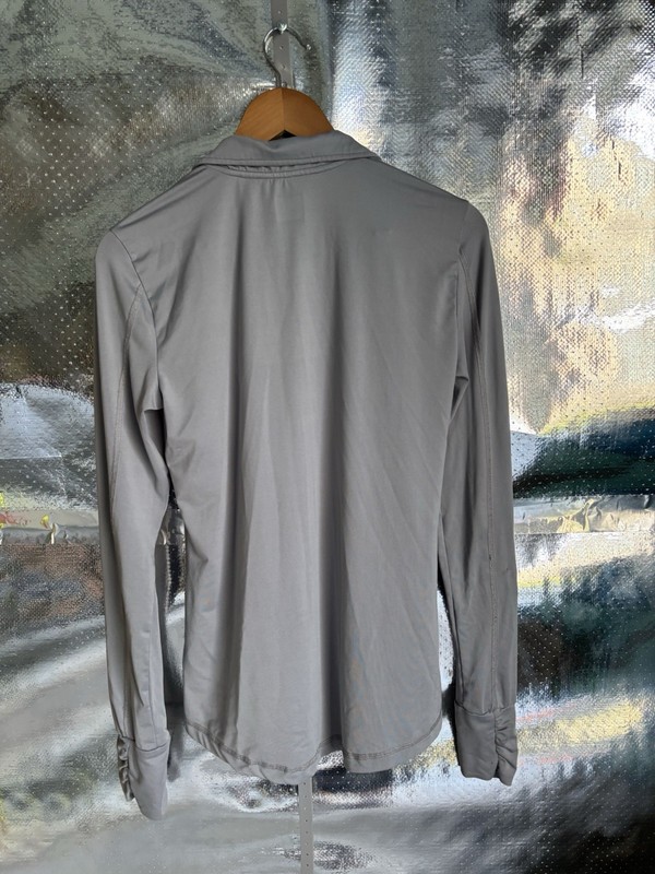 FILA Men's Gray Solid Polyester Mock Neck 1/4 Zip Long Sleeve T-Shirt M gallery