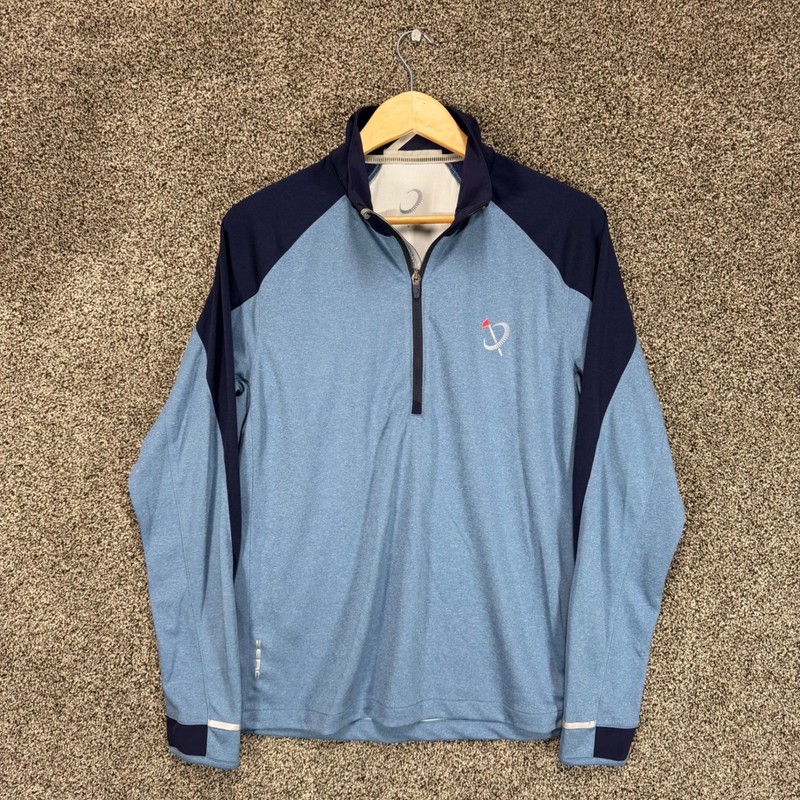 Zero Restriction Z425 1/4 Zip Pullover Mens M Blue Golf Performance Stretch gallery