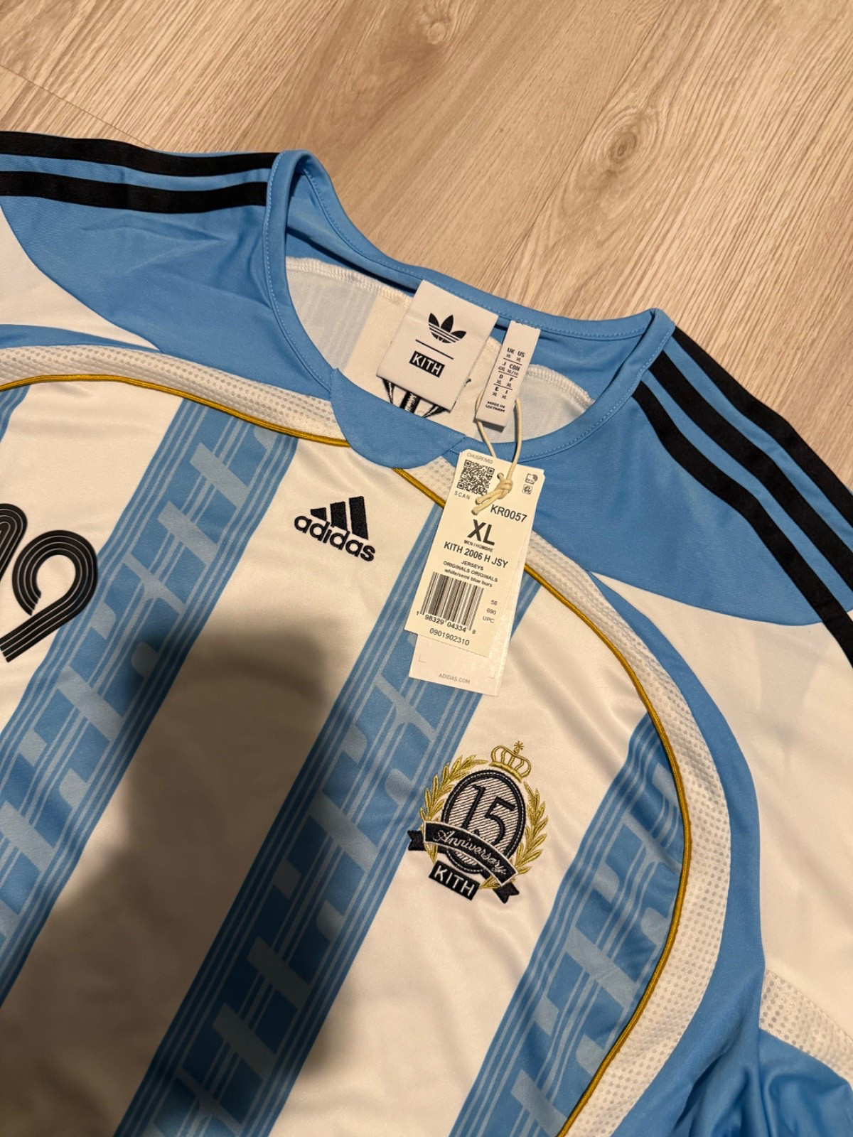 KITH x Messi x Adidas Football Jersey Brand New XL Blue/White In Hand gallery