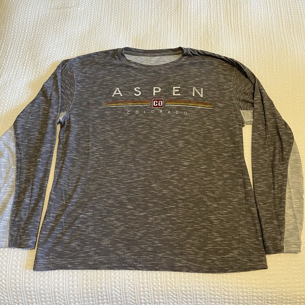 Adult Unisex Brown Long sleeve Shirt Ski Snowboard Aspen Colorado Size Medium