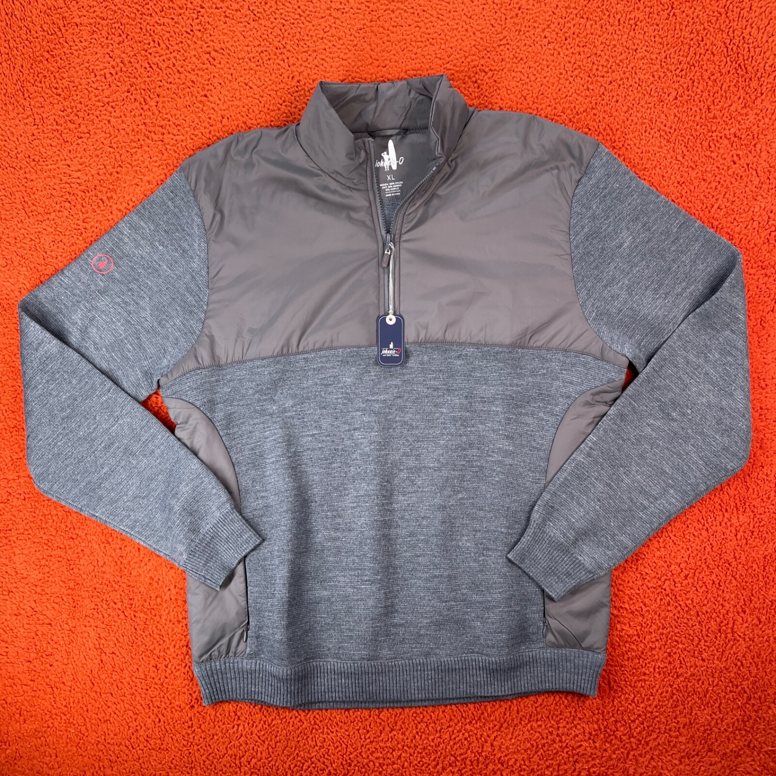JOHNNIE-O Mens XL Odin Performance Quarter Zip Pullover Merino Wool NEW $248 gallery