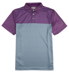 PGA TOUR Airflux Birdseye Block Polo Golf Shirt sz S Small Purple Gray