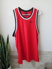 Men’s Red NIKE Dri-Fit Dry Fit Tanktop Tank Top Jersey Black & White Trim SIZE L