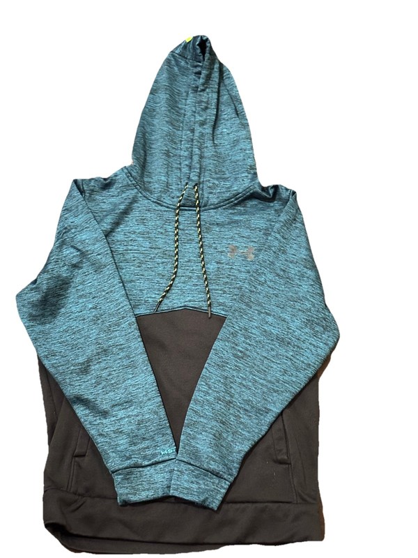 Under Armour Pullover Hoodie Jacket Storm1 Loose Black Teal Sz XL Pockets gallery