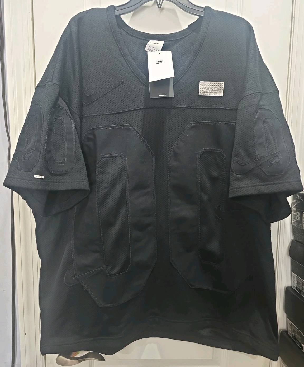 Nike XT Mesh Football Jersey Oversized Black Silver Mens Size Small IB1843-010 gallery