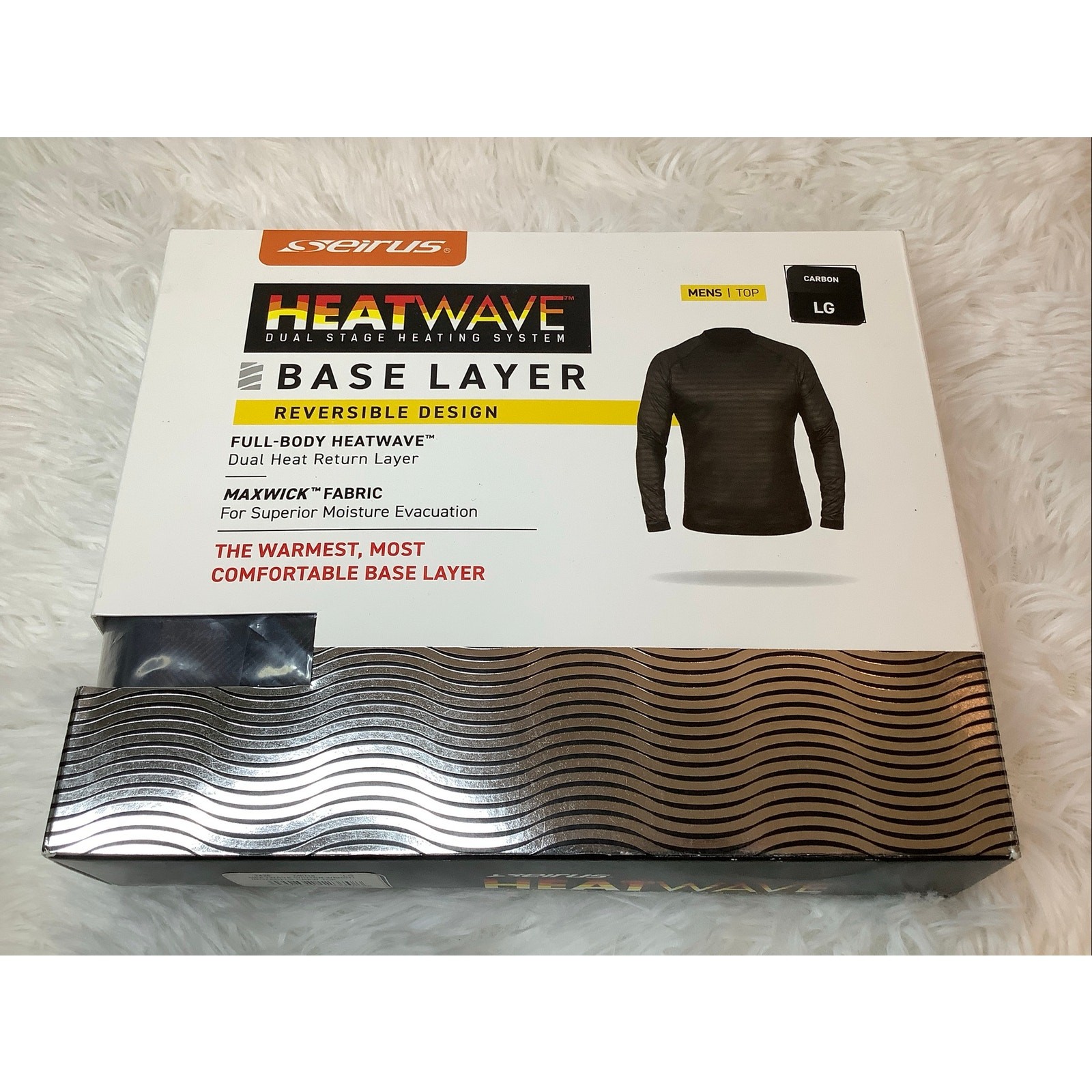 Seirus Men's Large Carbon Heatwave Winter Weight Base Layer Top Reversible P4-5 gallery