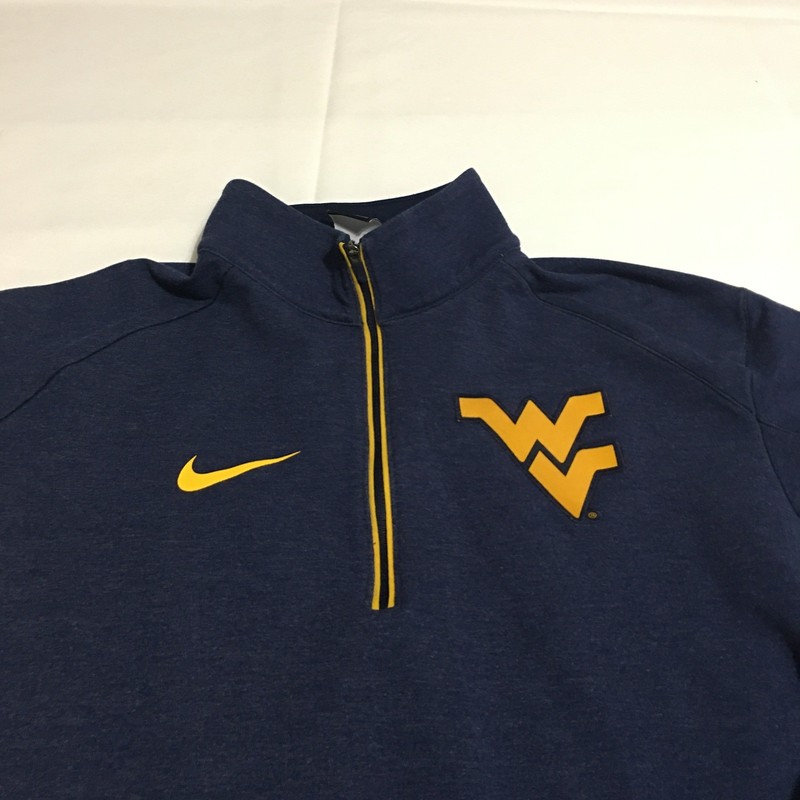 Nike West Virginia Mountaineers Pullover Men Medium Navy Blue Quarter Zip gallery