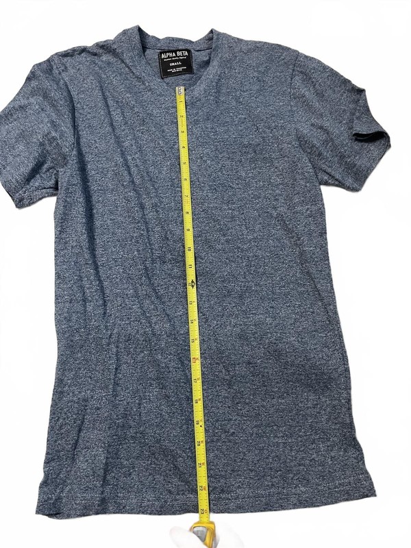 Alpha Beta Men’s Gray Marled V-Neck T-Shirt - Essential Minimalist Basics Size S gallery