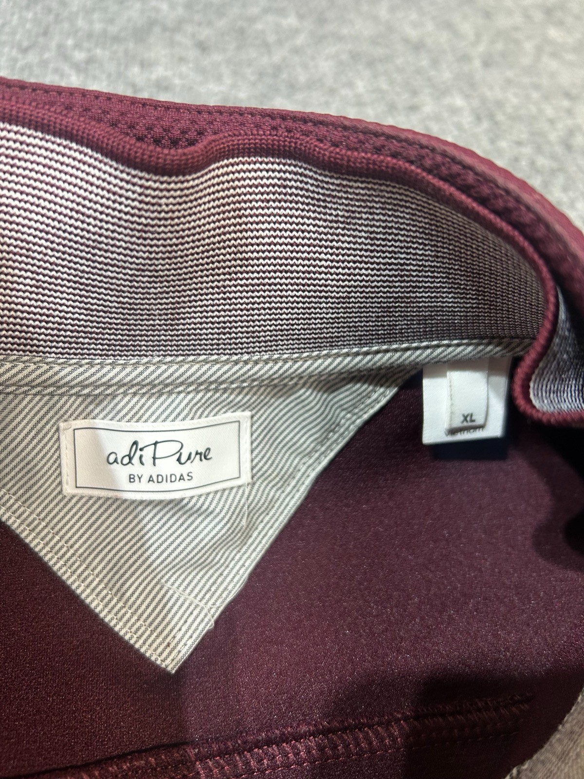 Adidas Adipure Quarter Zip Pullover Men’s Size XL Maroon gallery