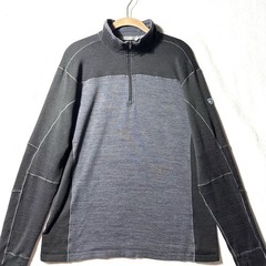 Kuhl RYZE 1/4 ZIP Men’s Large Gray Sweater Base Layer Hiking Thumbholes UPF 50