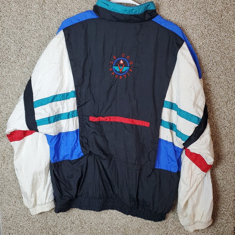 Rare Vintage Le Coq Sportif Big Logo Pullover Blue Red Teal Size XL gallery