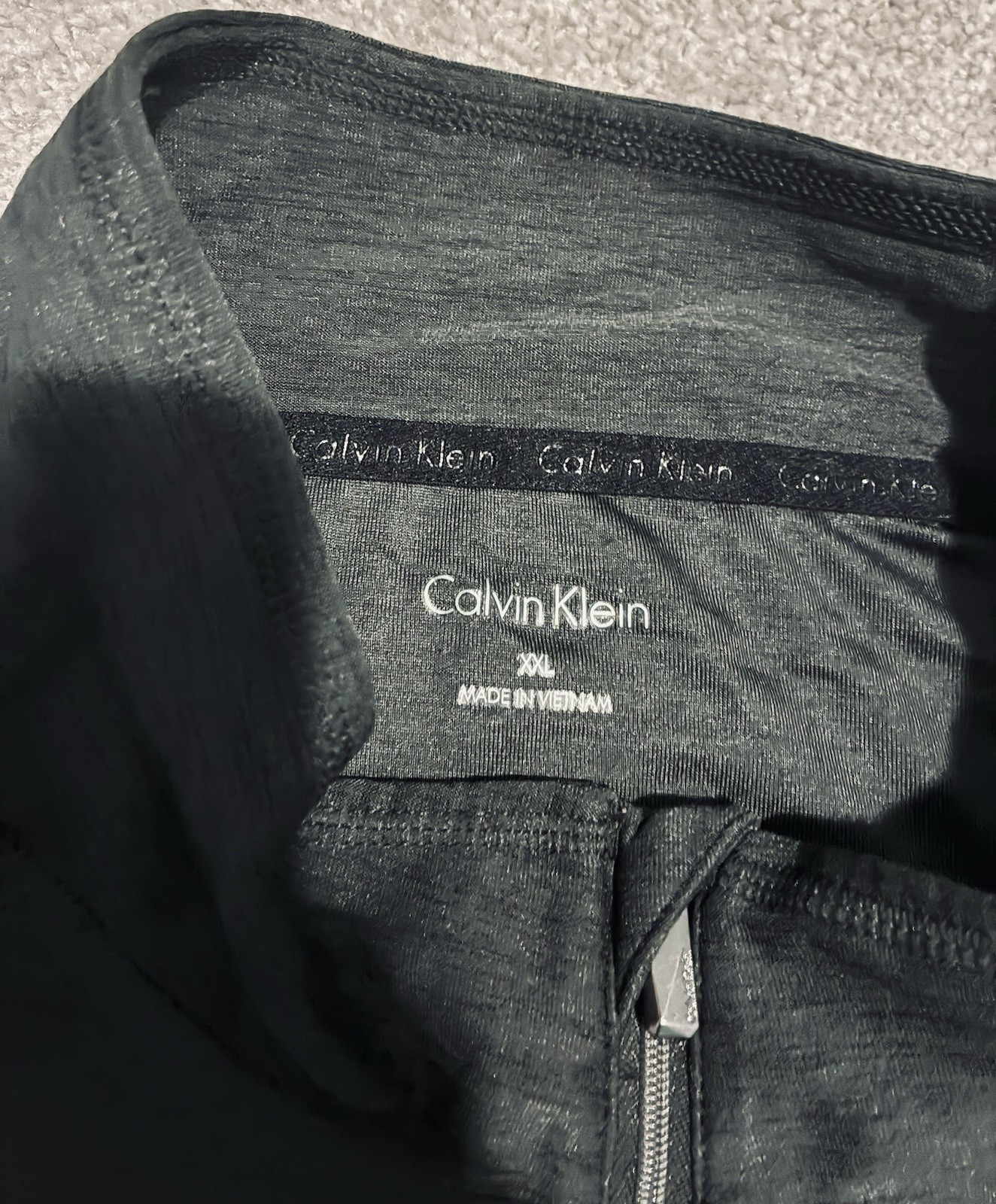 Calvin Klein Men's Black 1/4 Zip Mock Neck Pullover Polyester XL Top gallery