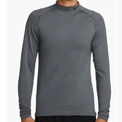 Nike Pro Men’s Size Medium Dri-FIT Mock Collar Training T-Shirt Iron Grey Black
