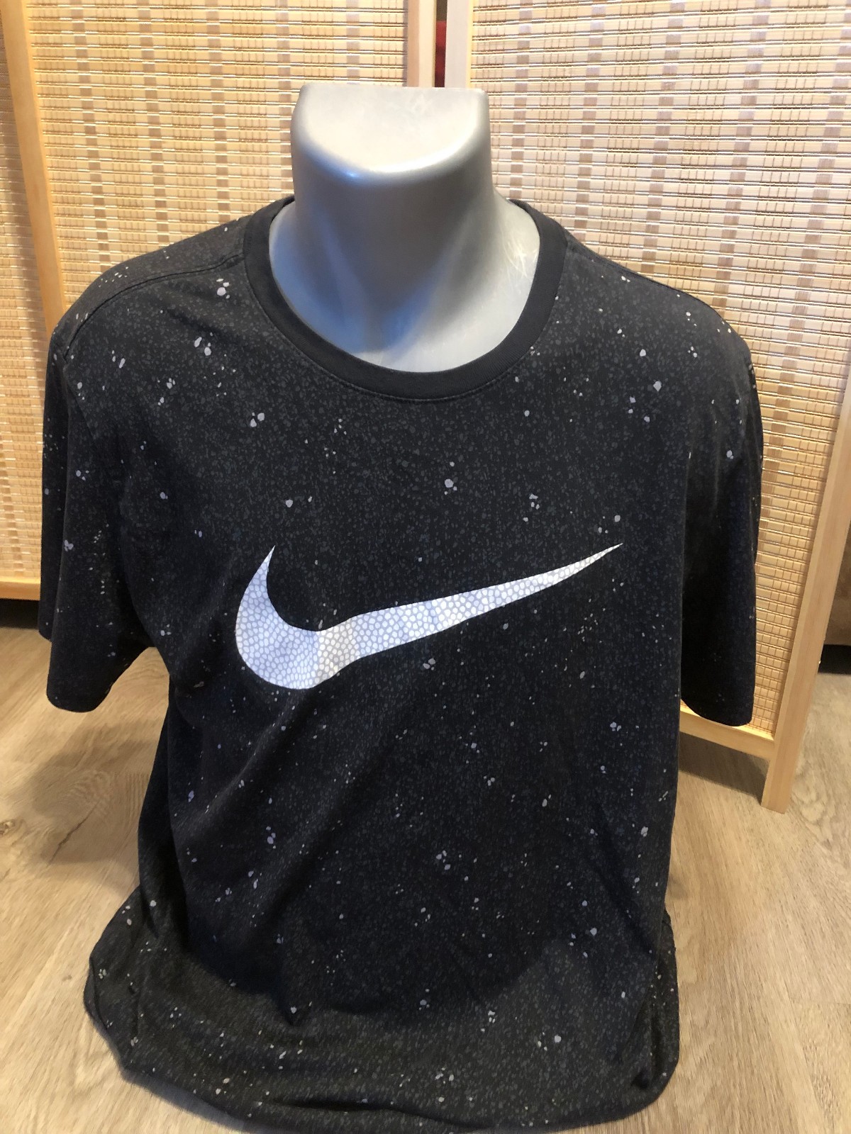 Nike SS Men's Short Sleeve Shirt Dri-Fit Active-Wear Black Digital Glitch XL 388 gallery