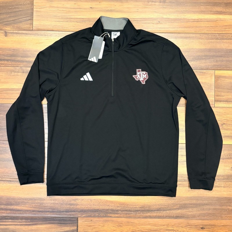NEW Adidas Texas A&M Aggies Men's Elevated 1/4 Zip Top Sweater Black MSRP:$100 gallery