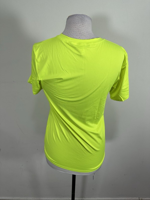 Men’s Athletic Workout Short Sleeve Fluorescent Green Tshirt Size M Runs Small gallery