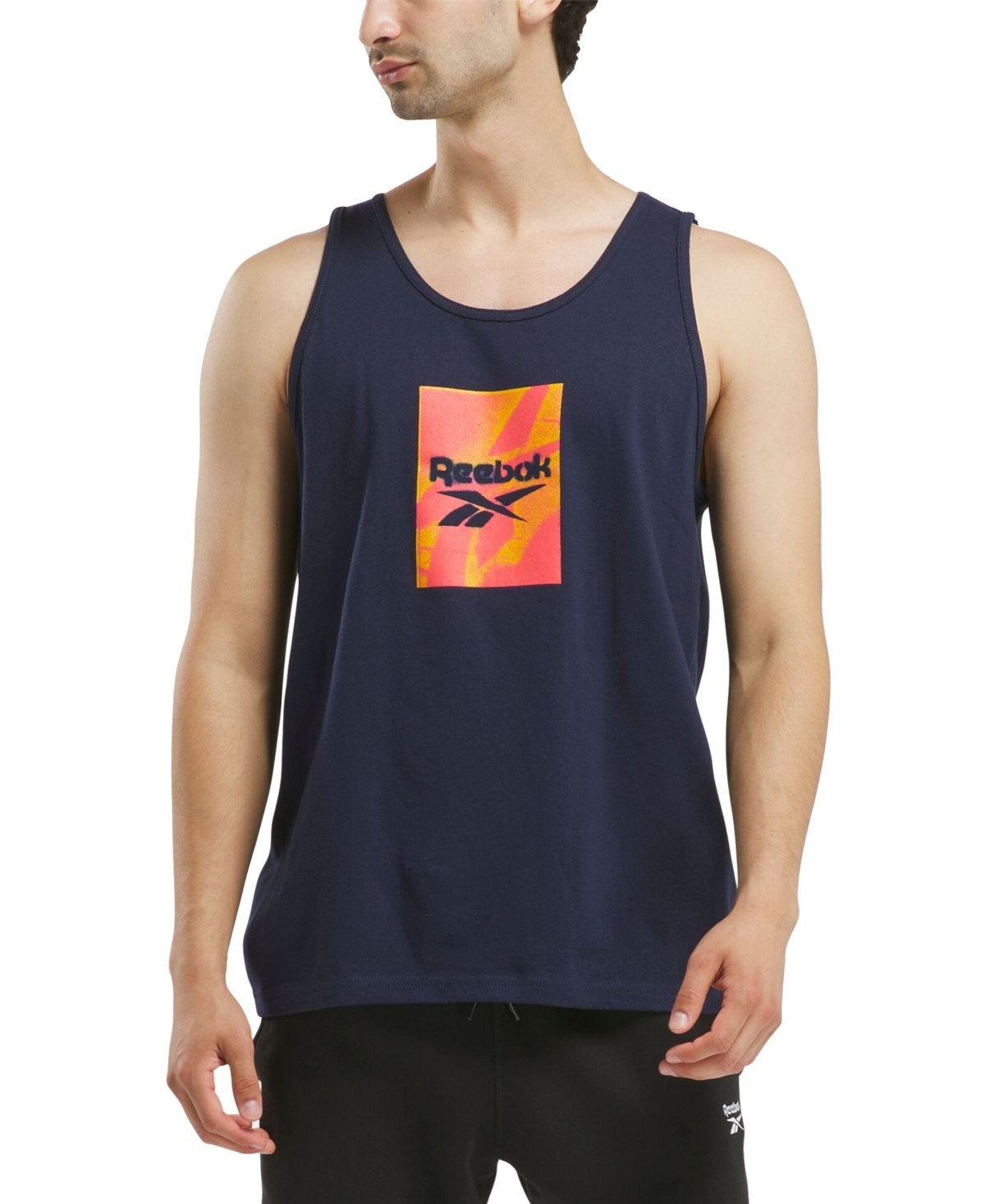 REEBOK Logo Tank Top sz M Medium Blue Orange Pink gallery