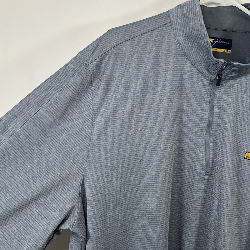 Jack Nicklaus 1/4 Zip Performance Pullover Mens Size XL Light Blue Striped EUC gallery