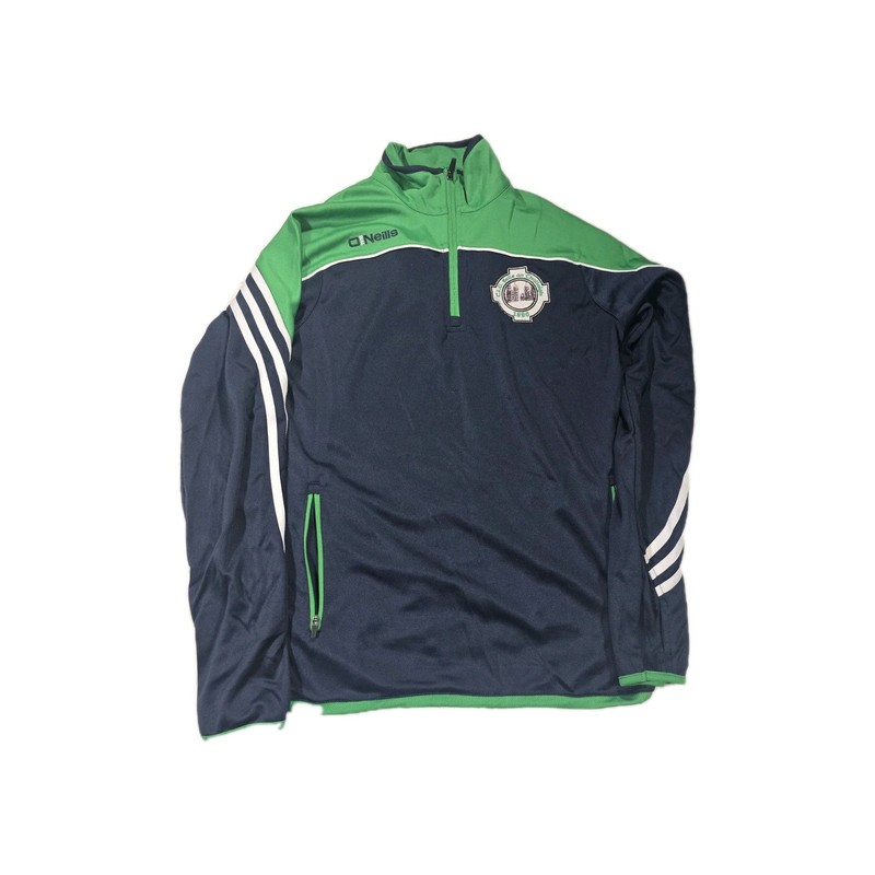 O'Neills Men's S Colorblock 1/4 Zip Pullover Green Navy White High Neck Pockets gallery