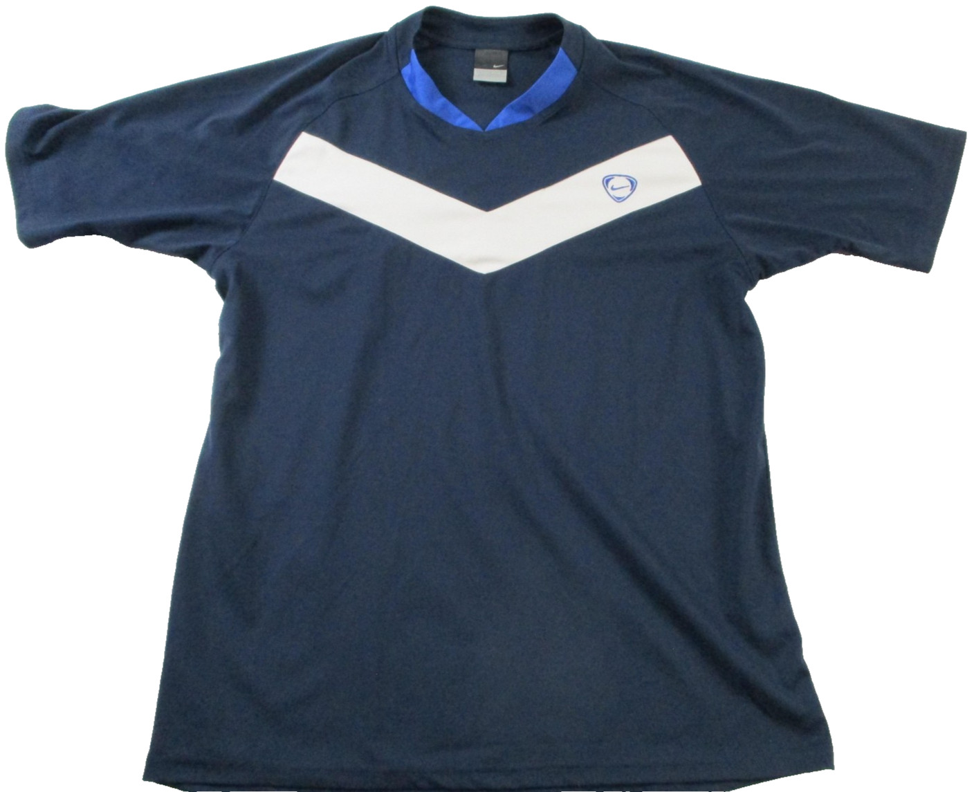 Nike Shirt Mens Large Blue Chevron Raglan Short Sleeve Athletic Jersey 1499 gallery