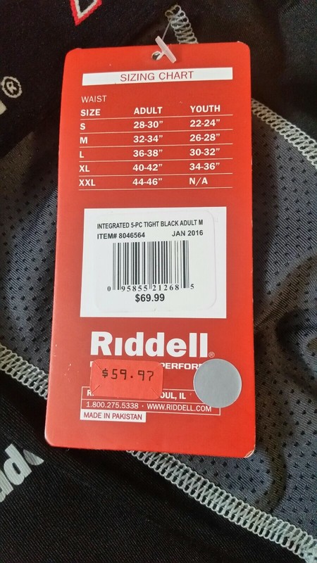 Riddell Power 5-Piece Full Length Integrated Tight Adult Black Grey gallery