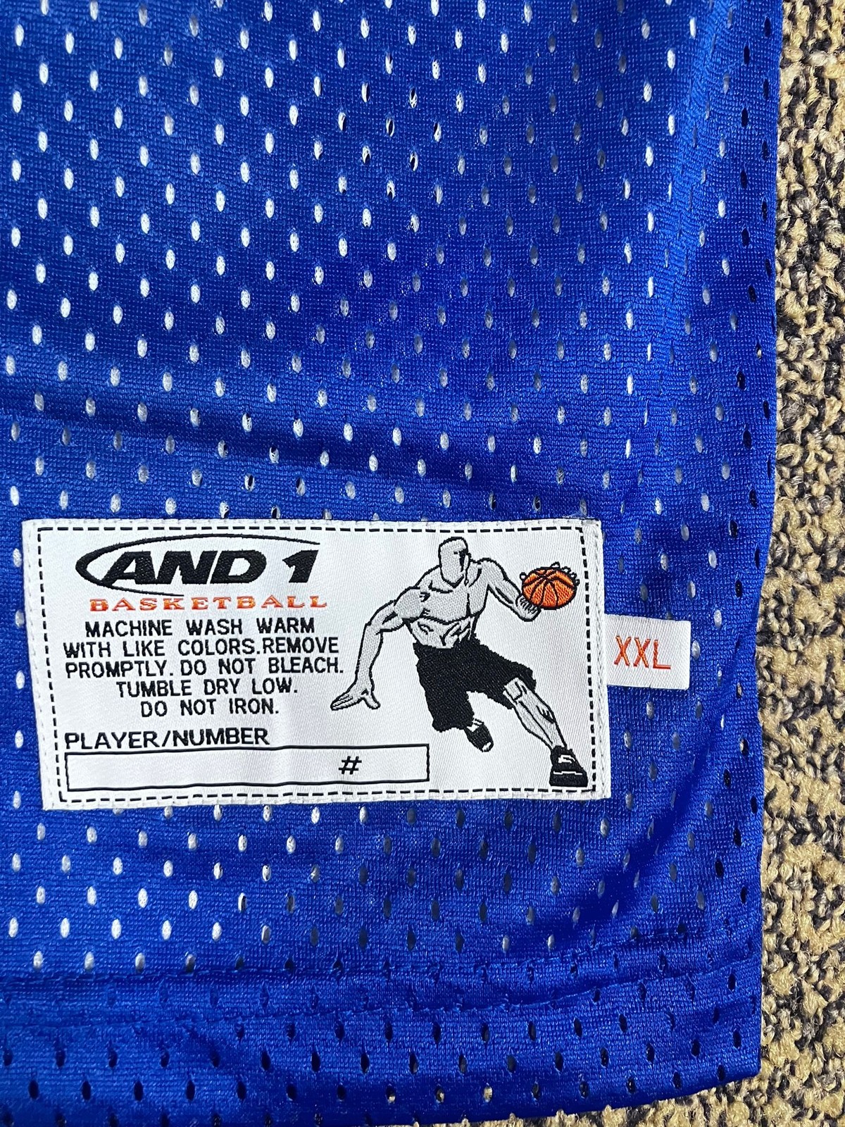 AND1 Basketball Jersey Mens XXL Reversible Blue White Mesh Sleeveless Athletic gallery