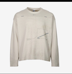 Nike Unisex XL Beige Mesh Long Sleeve Crew Neck Pullover, can fit 2XL