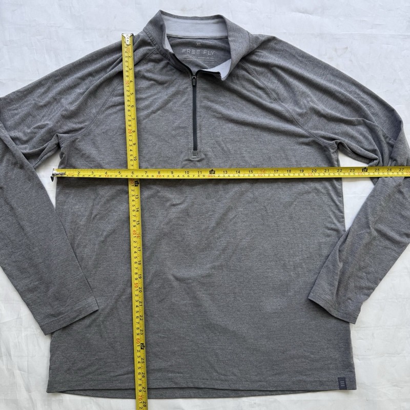 Free Fly Performance Bamboo 1/4 Quarter Zip Pullover Mens XL Gray Long Sleeve gallery