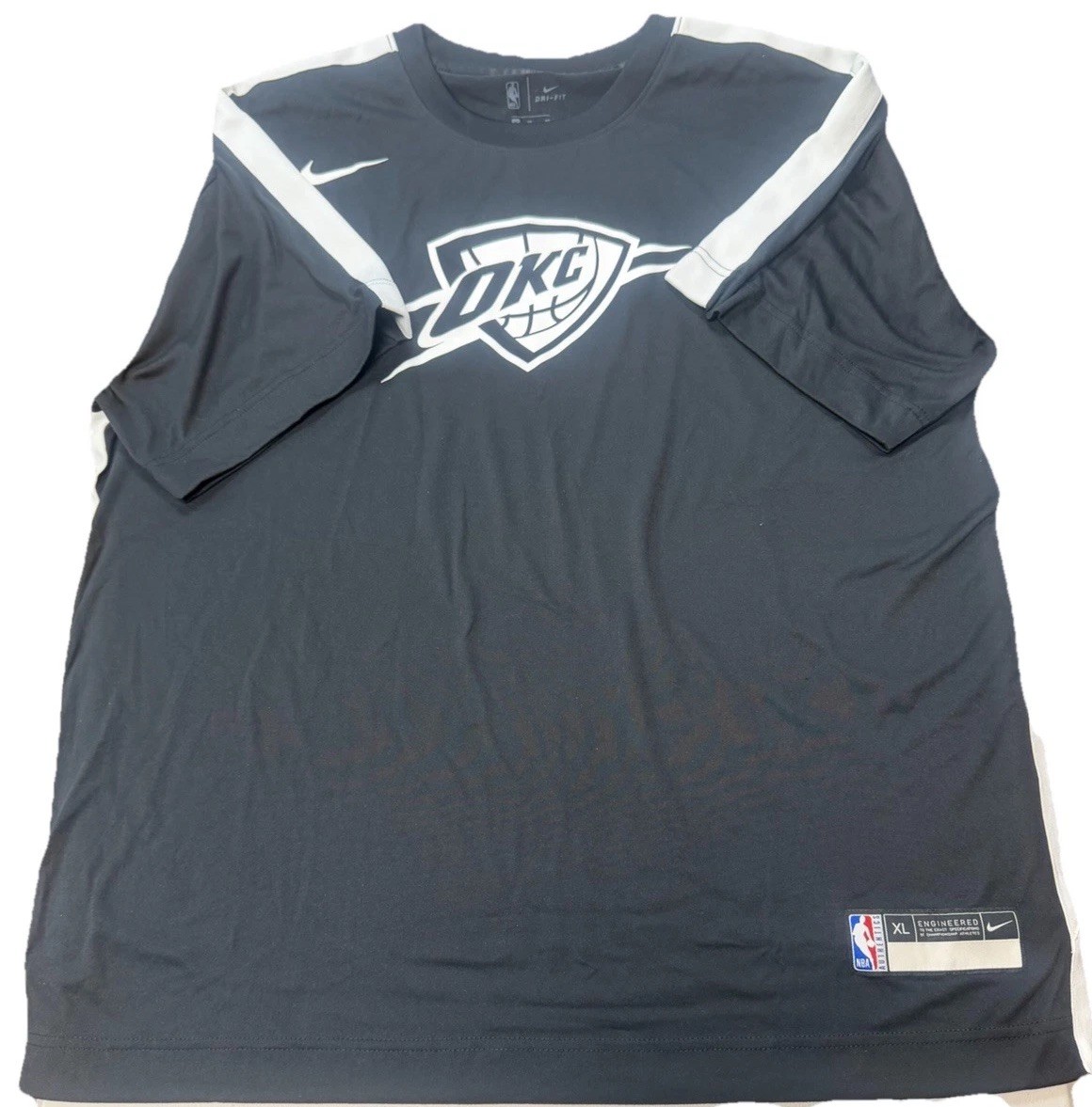 Nike NBA Authentics Oklahamo Thunder Shooting Shirt Men's Black Player Issued XL gallery