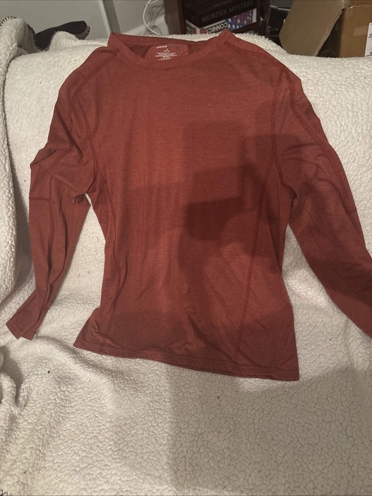 Men's Medium Burnt Orange Swiss Tech Long Sleeve Shirt gallery
