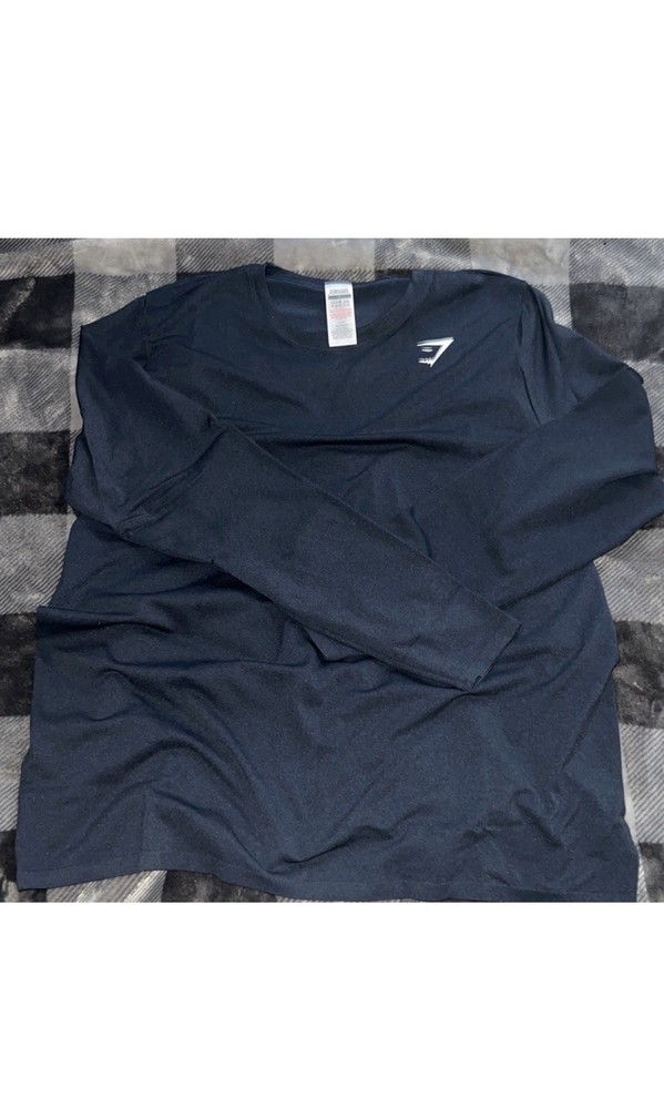 Gymshark Performance Seamless Long Sleeve T-Shirt Dark Blue, Size Large
