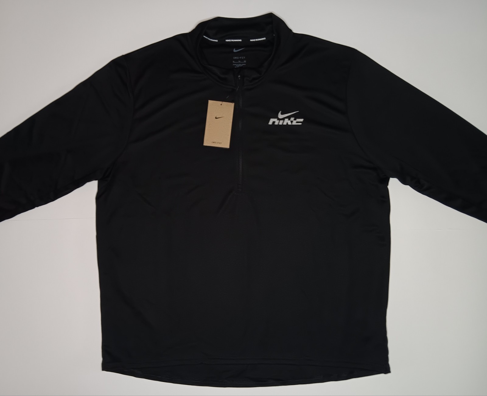 Nike Pacer Flash Men's Dri-FIT 1/2-zip Black Running Top Long Sleeve Size XL gallery