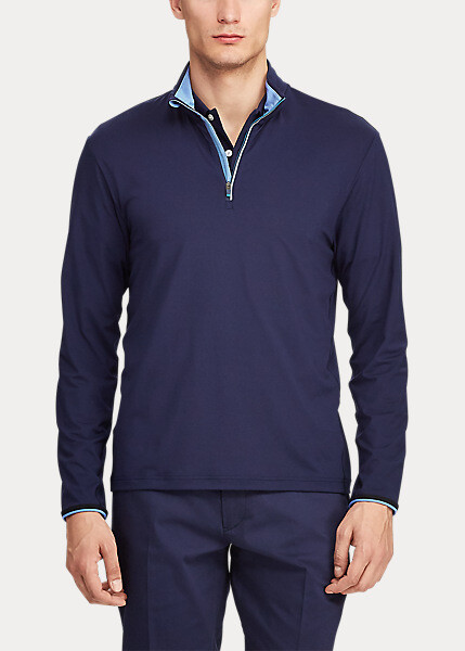Polo Ralph Lauren Quarter Zip Shirt Performance Wicking Pullover Blue XL gallery