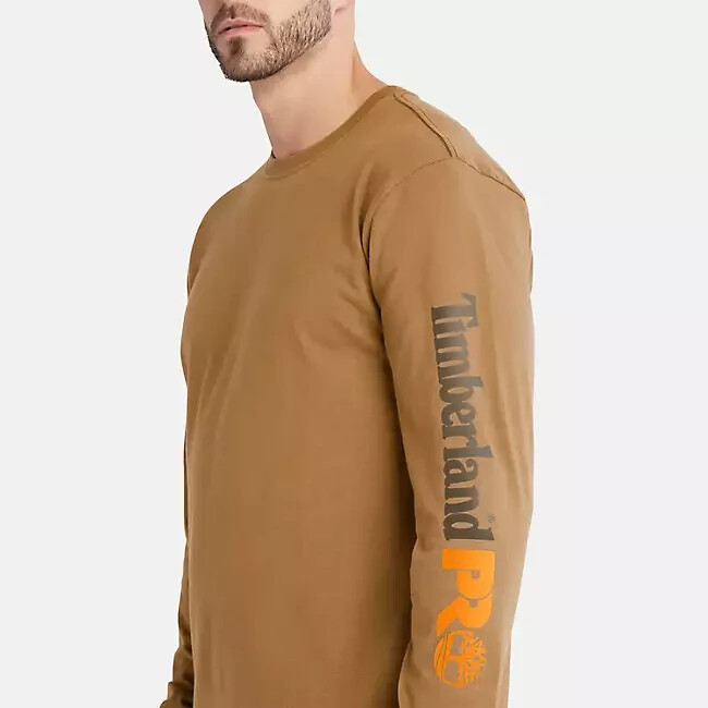TIMBERLAND PRO BASE PLATE BLENDED L/S SHIRT IN DARK WHEAT SIZE LARGE NEW gallery