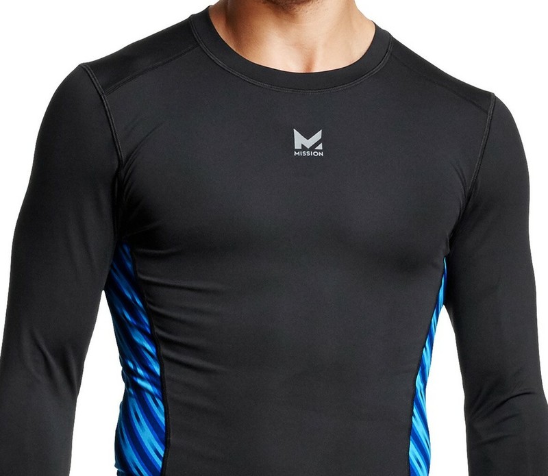 MISSION VaporActive Voltage Compression L/S T-Shirt Men's S Workout Black *NWT* gallery