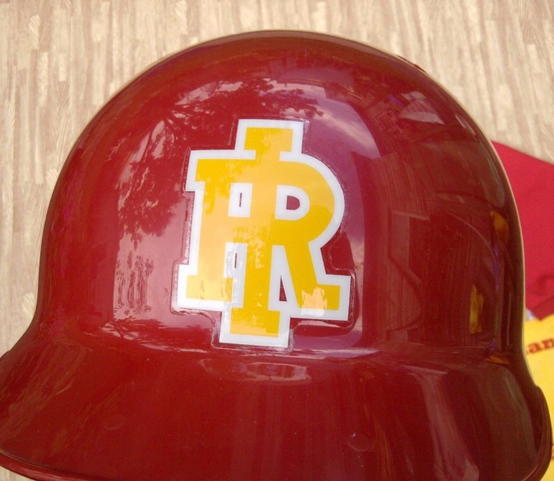 Rock Island Rocks Baseball Pullover & Helmet ~ Men's Large L ~ Batting Illinois gallery