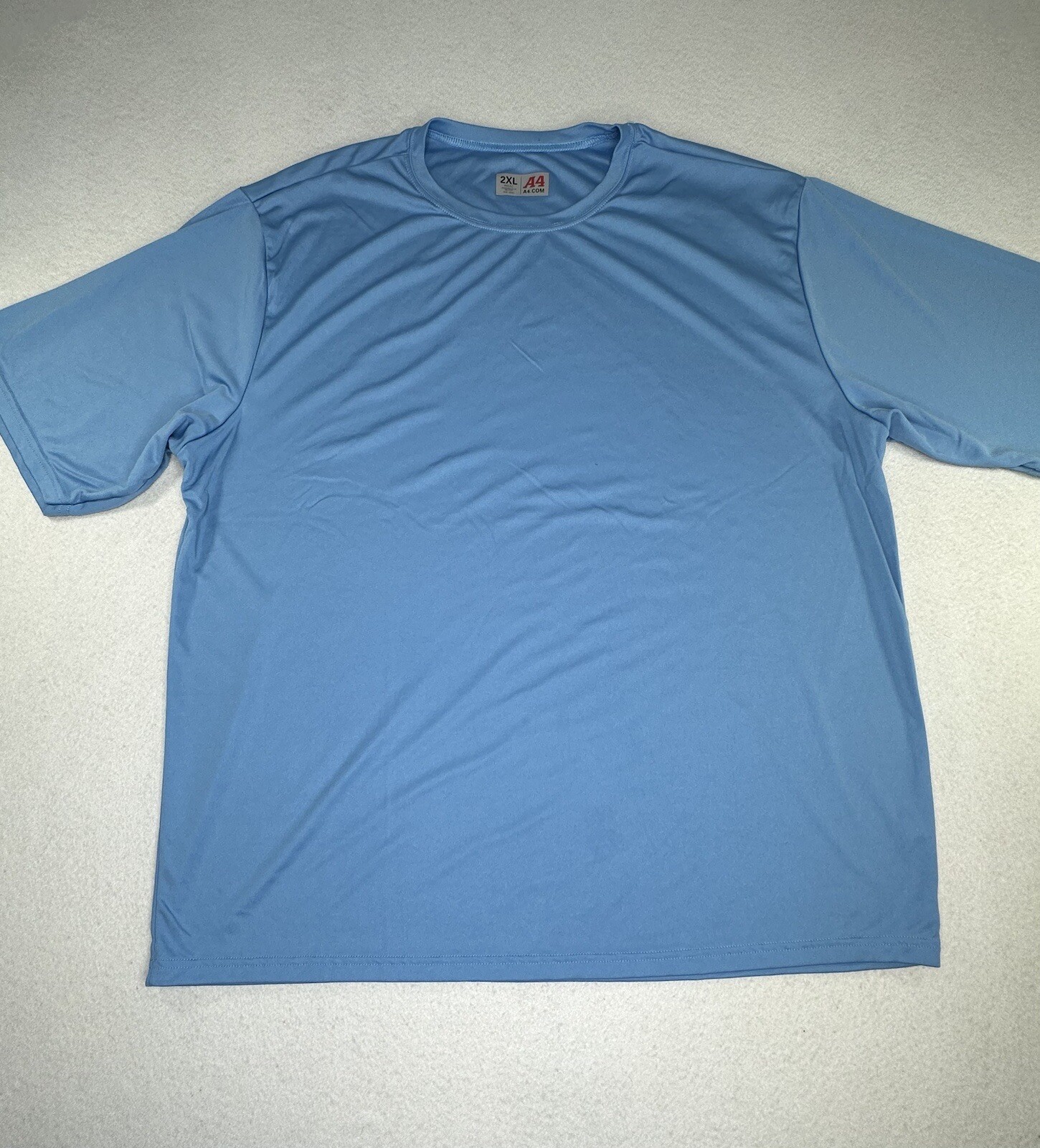 A4.Com Men's Workout Running Cooling Performance T-Shirt Solid Light Blue 2XL gallery