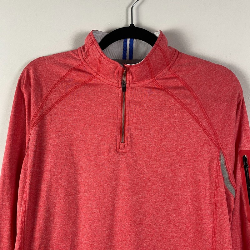 Robert Graham Collection Athletic Half Zip Pullover Small Tailored Fit Salmon gallery