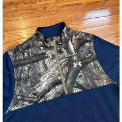 Under Armour Hunting Tactical 1/4 Zip Pullover Shirt Mens Large Mossy Oak Camo