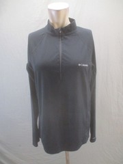 Columbia Size LM Mens Black Insulated 1/2 Zip Drop Tail Activewear Pull Over 824