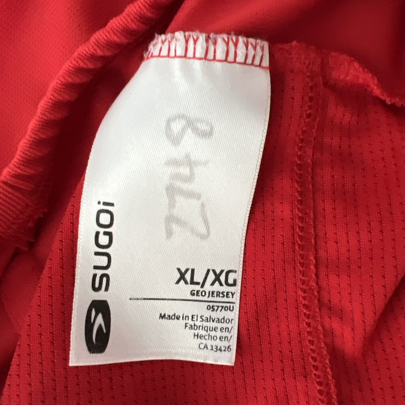 Sugoi Cycling Shirt Men Extra Large Red Bike Jersey Short Sleeve Pockets Active gallery