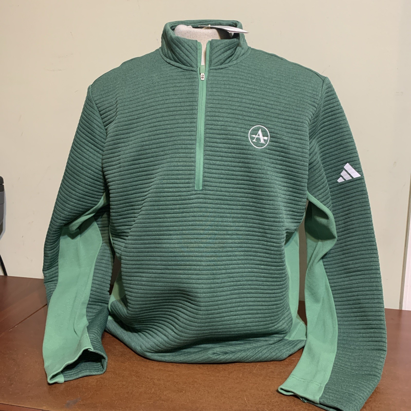 Adidas Mens Large Ultimate 365 DWR Green 1/4 Zip Pullover New Nwt Logo IW1390 gallery