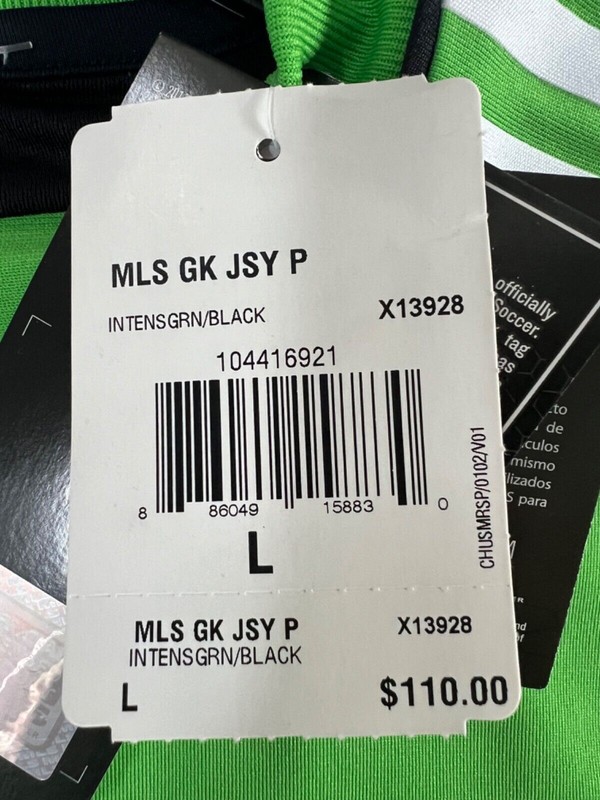 🔥Adidas MLS Soccer Jersey GK JSY P X13928 "TEAM CREST HERE" Mens LARGE NWT $110 gallery