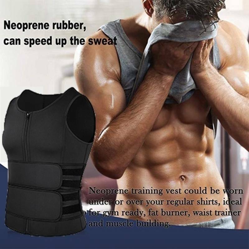 Men's Sauna Suit Sweat Vest Waist Trainer Body Shaper Tank Top Compression Shirt gallery