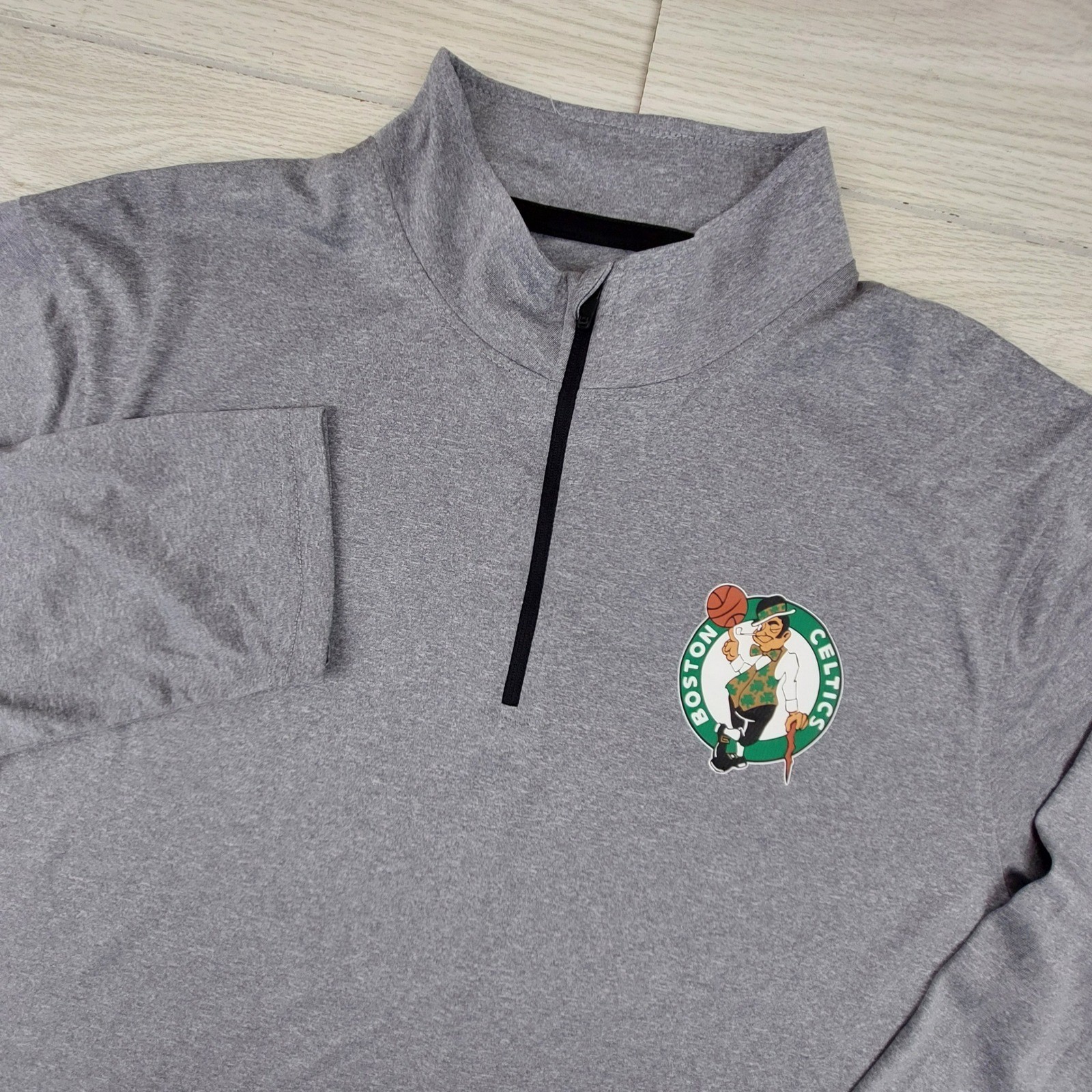 Ultra Game Boston Celtics Quarter Zip Pullover Mens XL Grey NBA Basketball Top gallery